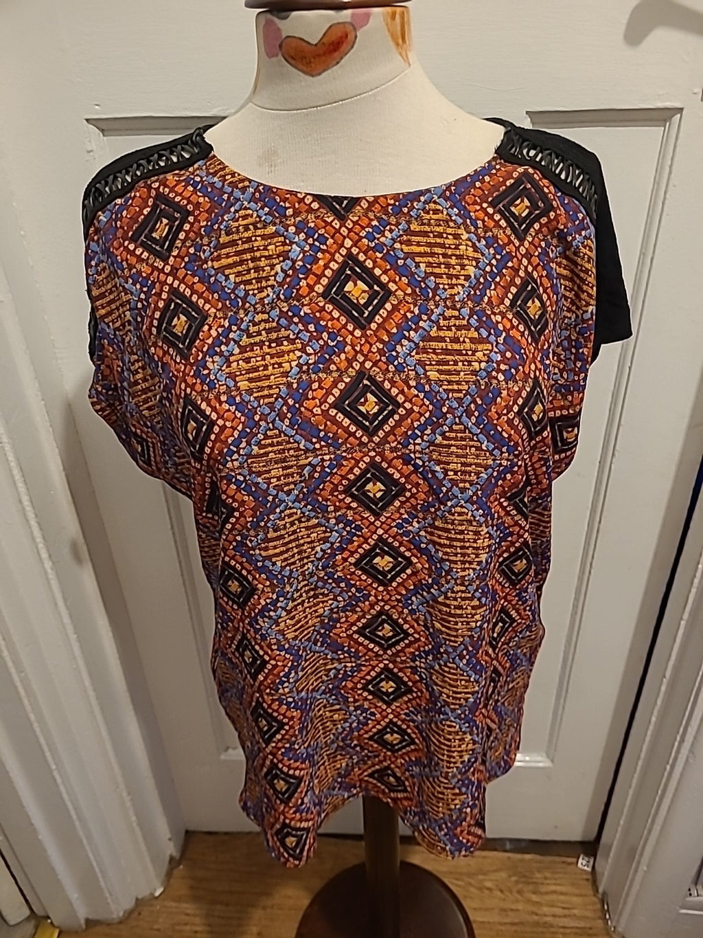Ladies Marks And Spencer Size 14 Orange Mix Short Sleeved Tshirt
