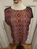 Ladies Marks And Spencer Size 14 Orange Mix Short Sleeved Tshirt