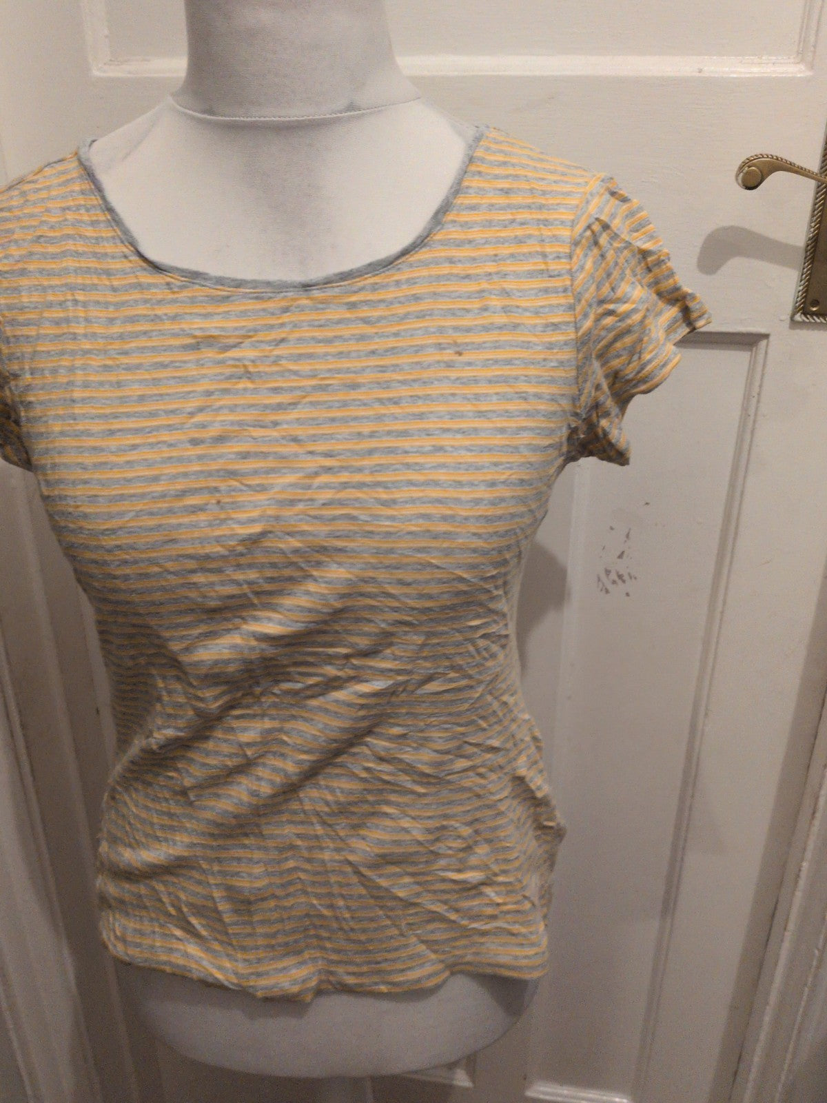 Matalan 16 Grey And Yellow Stripe T-shirt