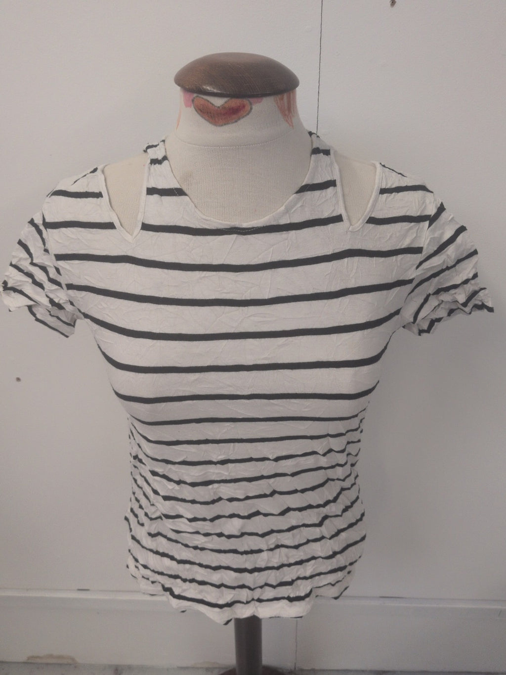 Ladies Topshop Size 8 Stripe T-shirt Short Sleeve