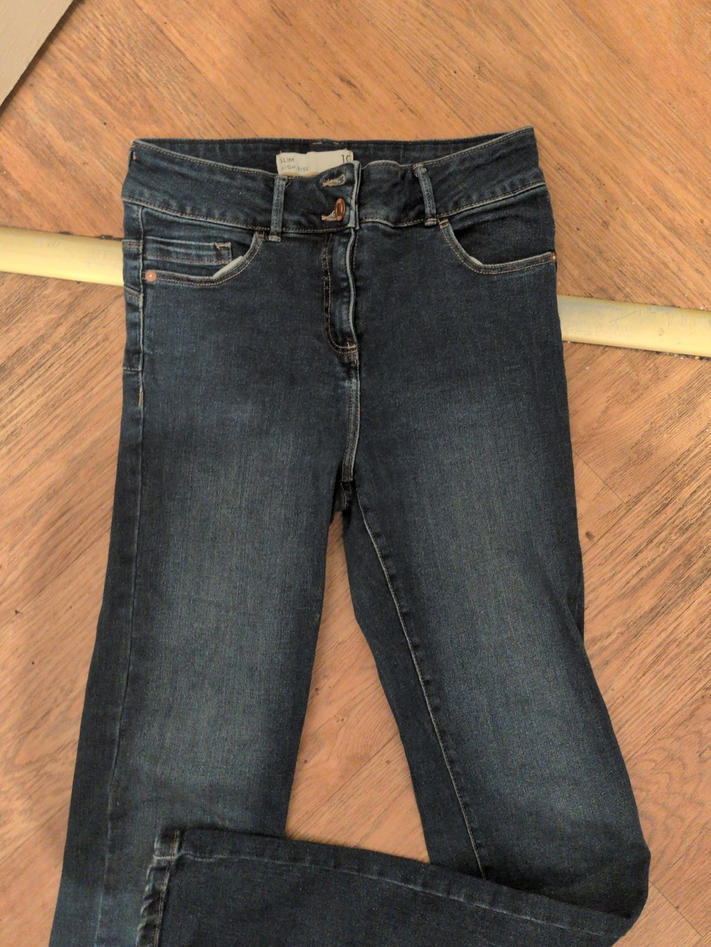 Ladies Next Size 10 Long Slim High Rise Jeans