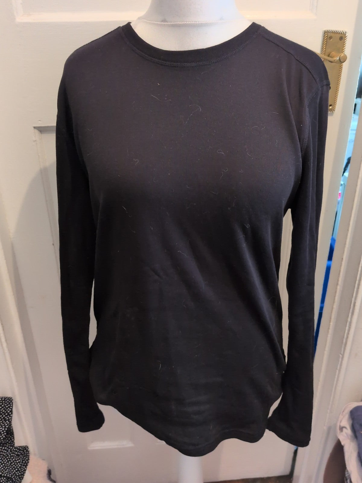 Esmara Large Black Round Neck Long Sleeve T-shirt