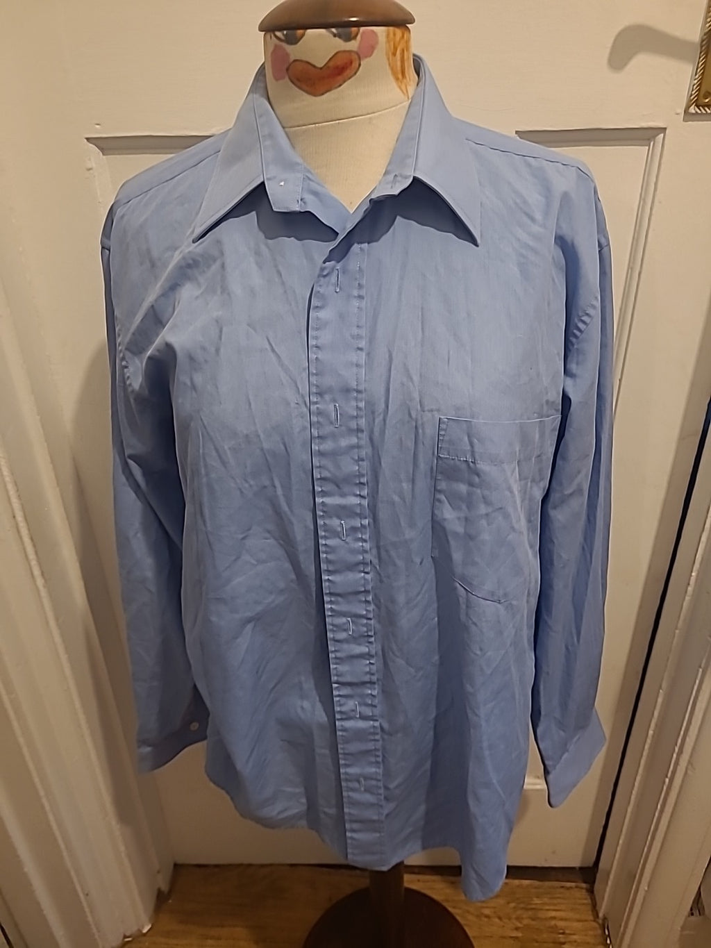Mens Ciro Citterio Size 15.5 Collar Blue Long Sleeved Shirt