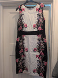 BHS 14 Black Pink White And Purple Sleeveless Dress