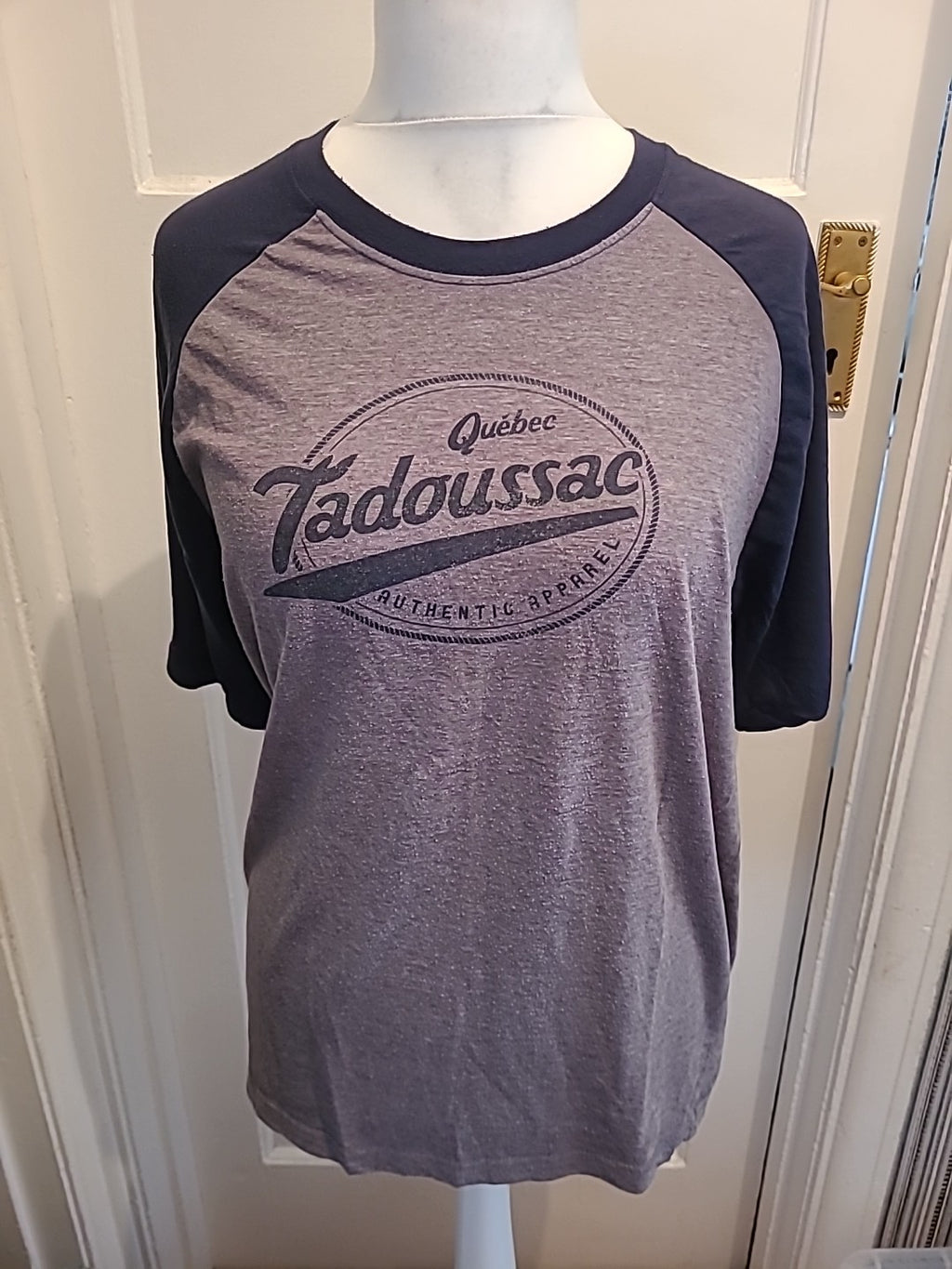 Mens Size M Grey And Navy Printed Pyjama Top Heavy Bobbling