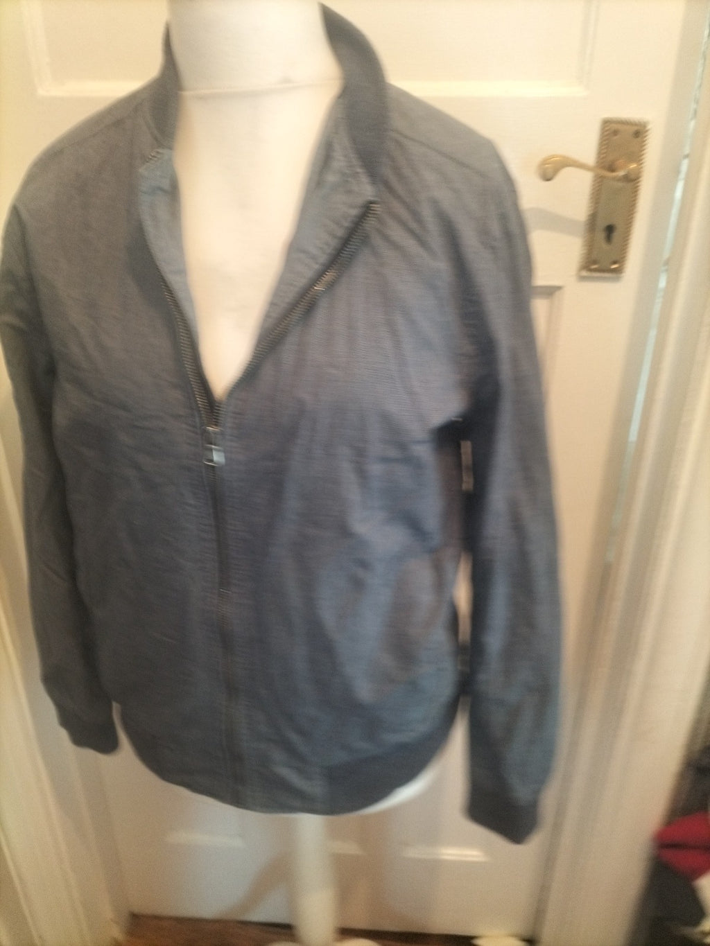 Mens Red Herring Size Medium Blue Lined Full Zip Jacket
