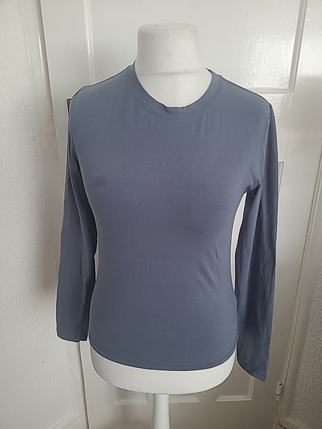 Ladies John Lewis Size M Bluey Grey Long Sleeved Tshirt