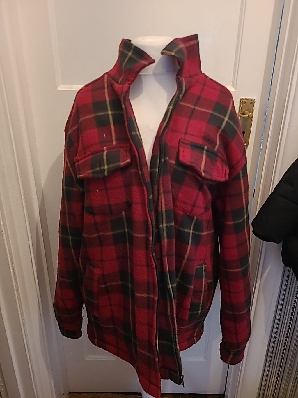 Mens Port Nova Size XXL Red Check Full Zip Jumper
