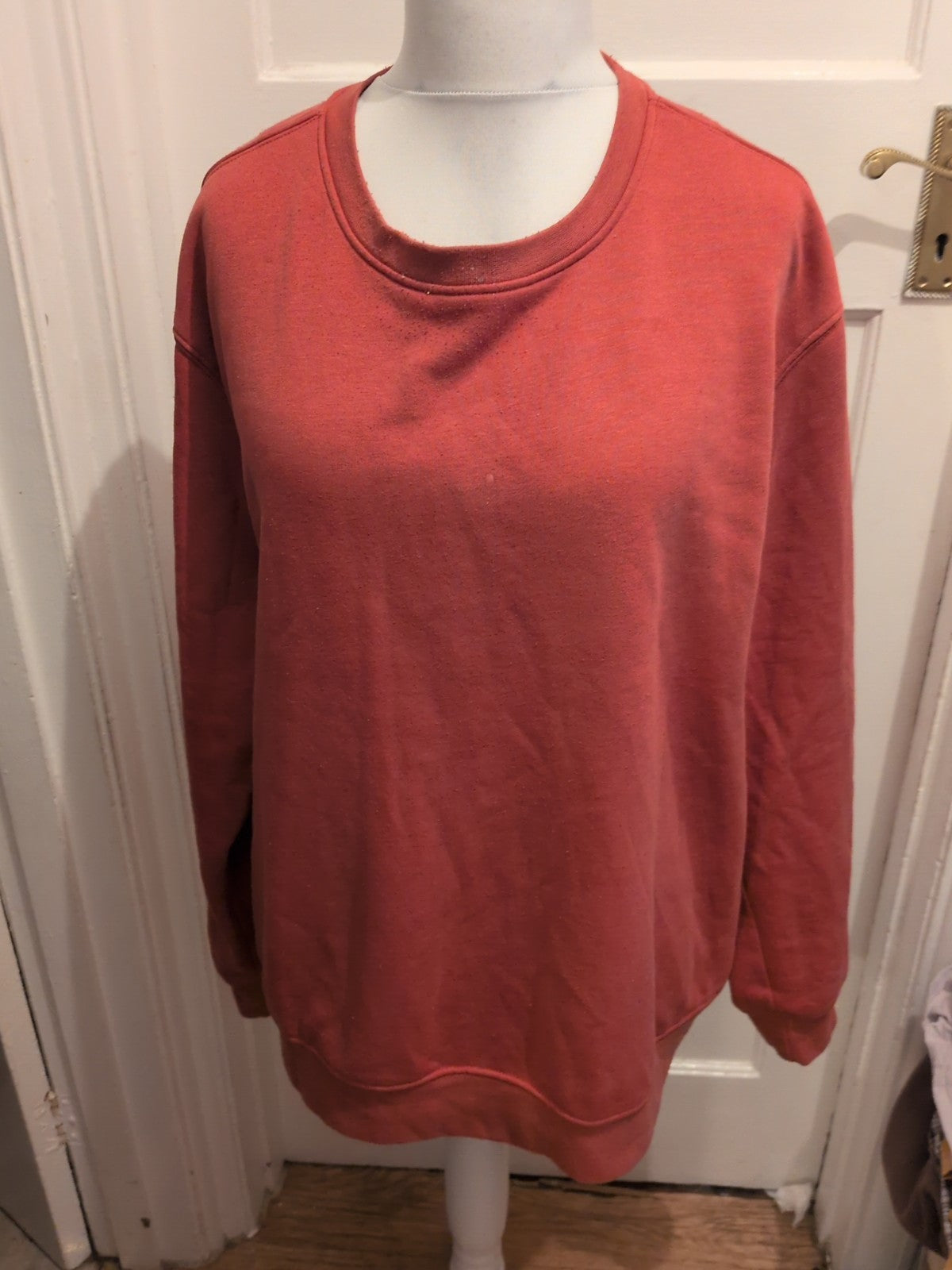 Mens Primark 2XL Round Neck Salmon Long Sleeve Jumper