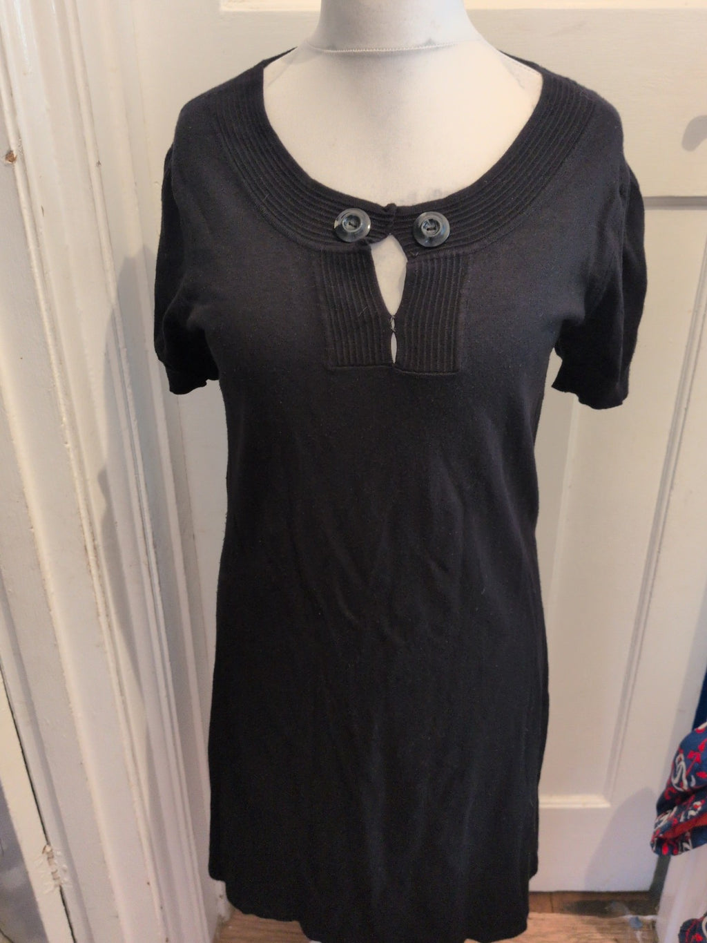 Ladies Dorothy Perkins 16 Black Short Sleeve Jumper Dress