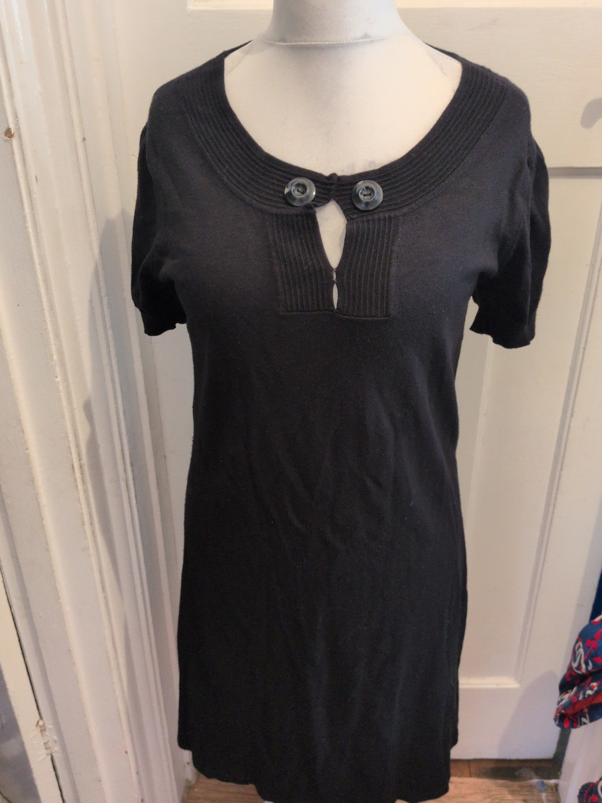 Ladies Dorothy Perkins 16 Black Short Sleeve Jumper Dress