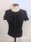 Ladies Next Size 8 Navy Short Sleeve Plain T-shirt