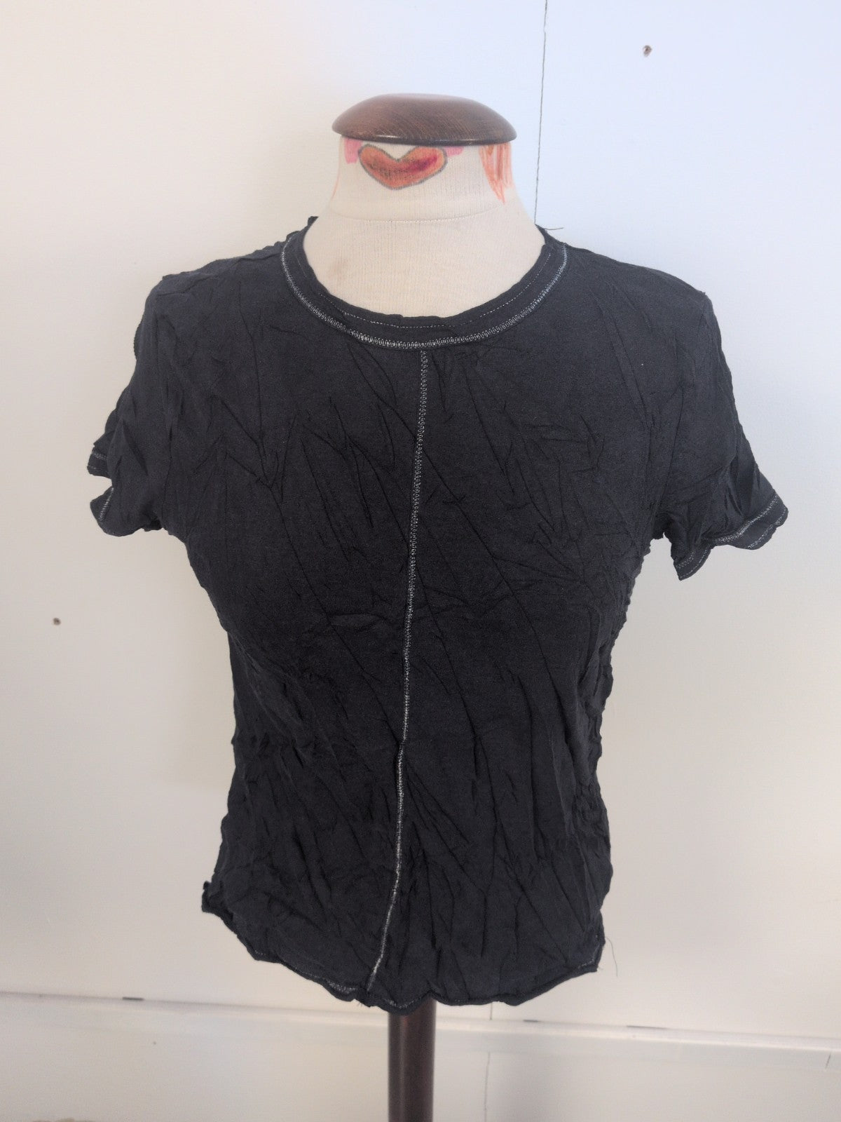 Ladies Next Size 8 Navy Short Sleeve Plain T-shirt