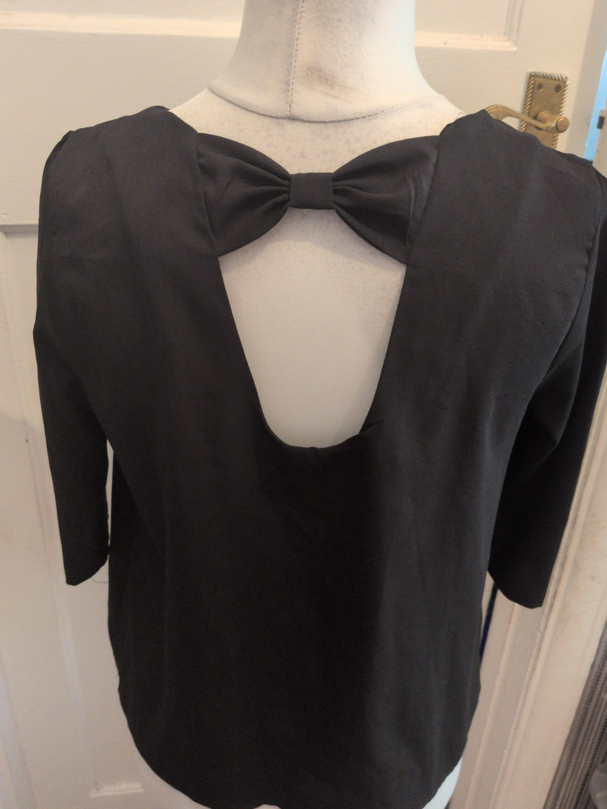Ladies Primark Size 14 Black Half Sleeve Blouse