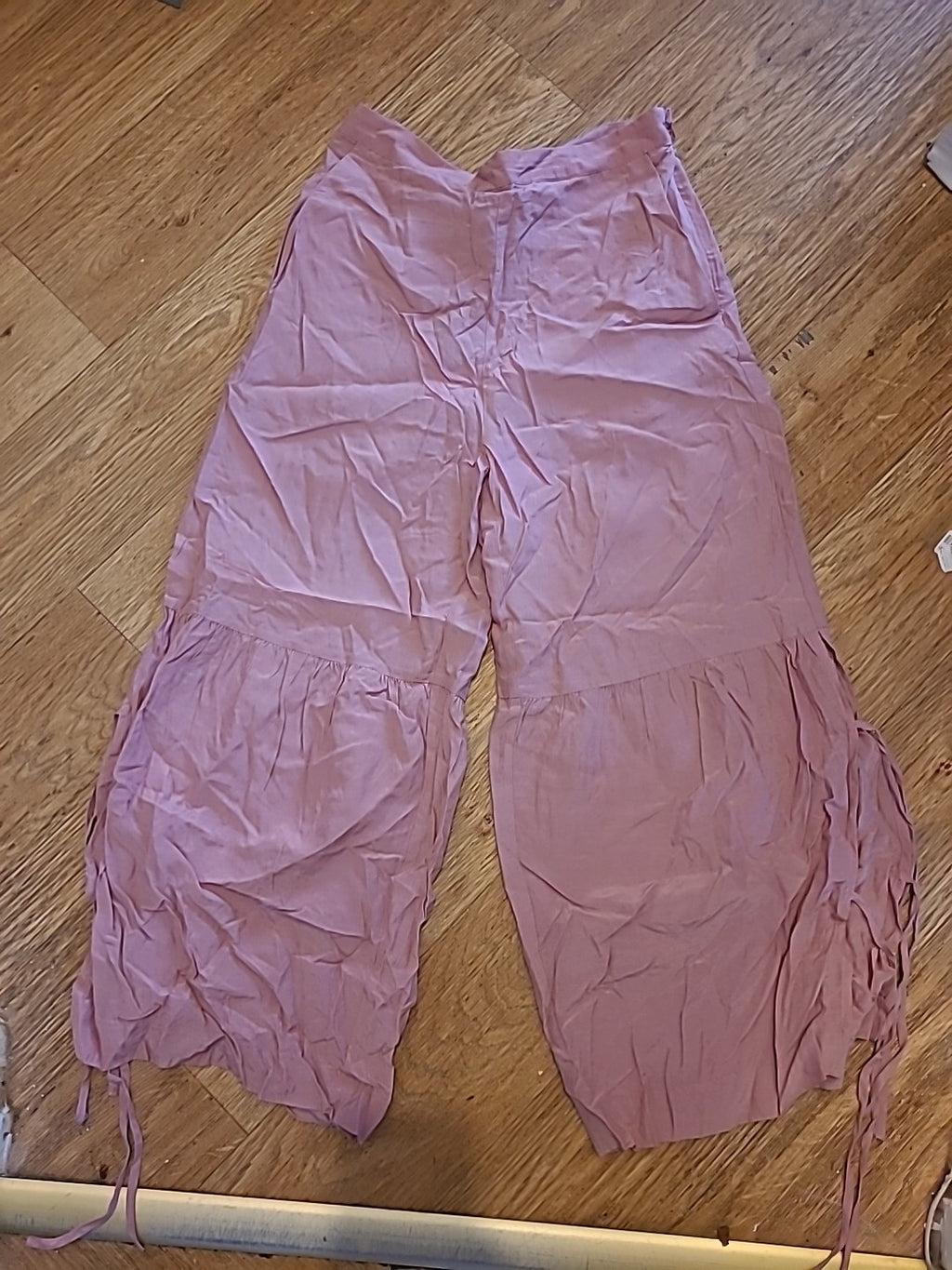 Ladies H&M Size 10 Pink Split Hem Trousers
