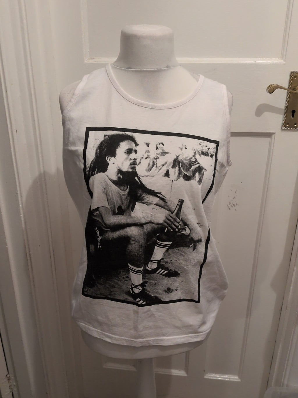 Large White Vest Tank Printed Sleeveless Top