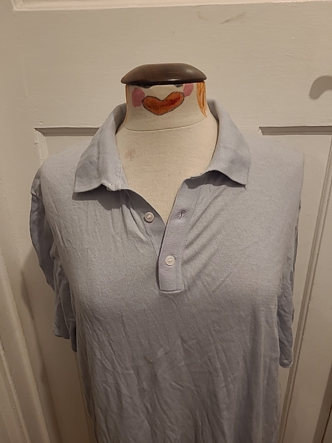 Mens H&M Size XL Greyish Blue Slim Fit Polo