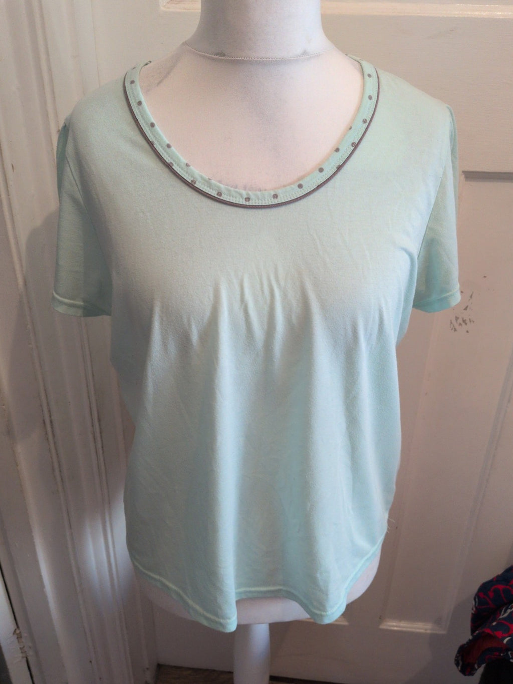 Ladies Matalan 16-18 Pale Turquoise Short Sleeve Pyjama Top