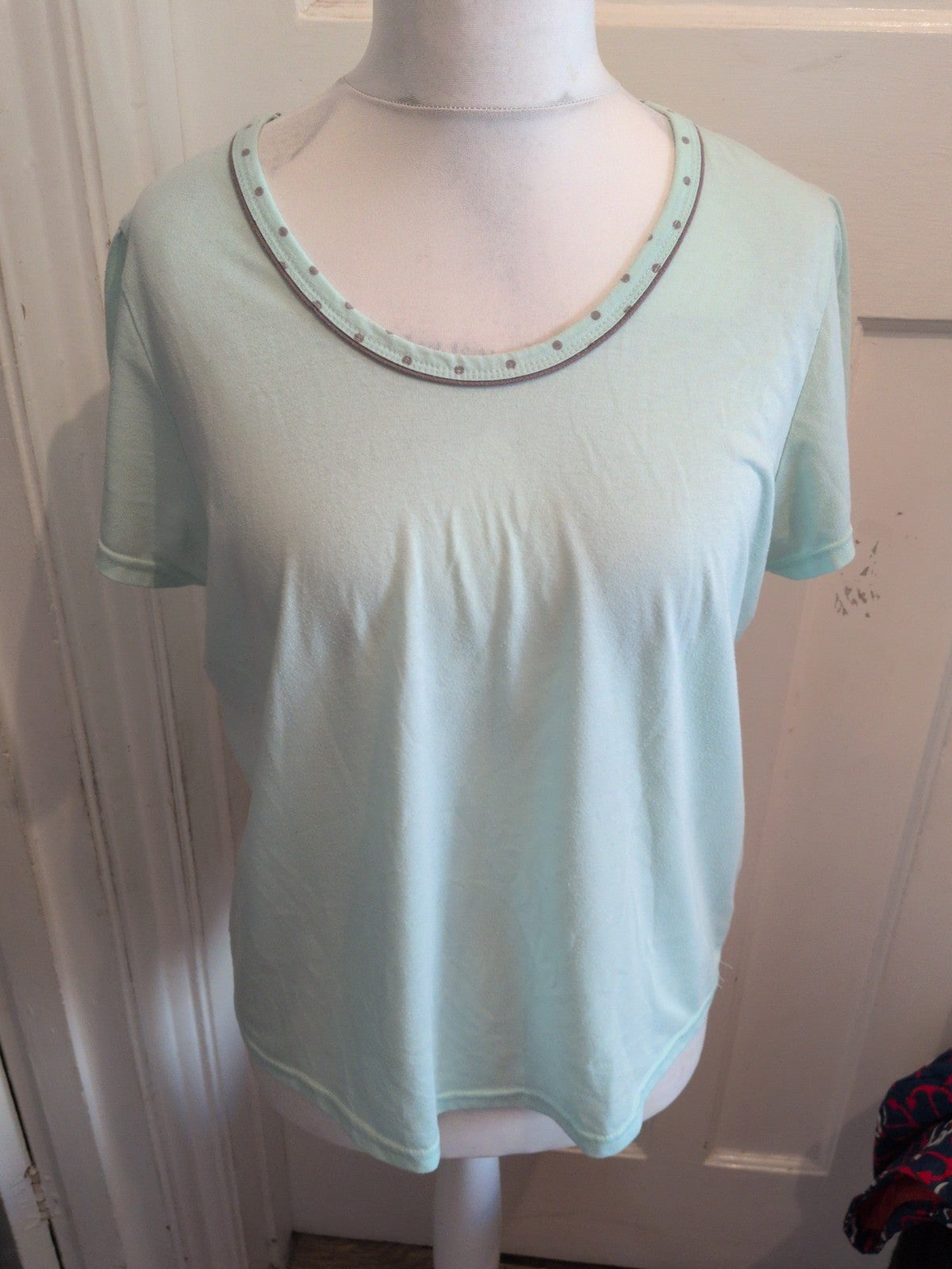 Ladies Matalan 16-18 Pale Turquoise Short Sleeve Pyjama Top