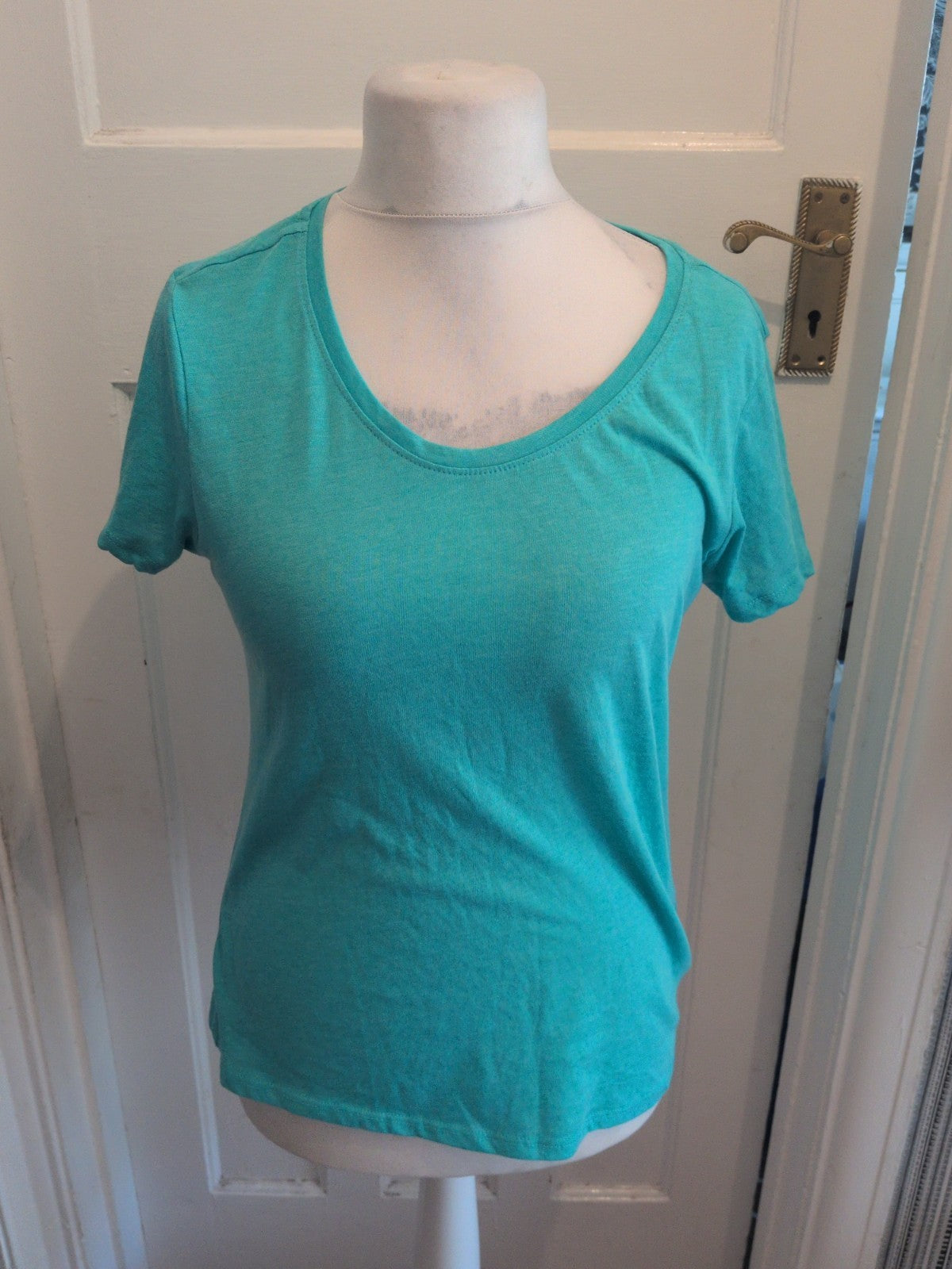 Ladies Primark Size Medium Turquoise Slouchy T-shirt Short Sleeve