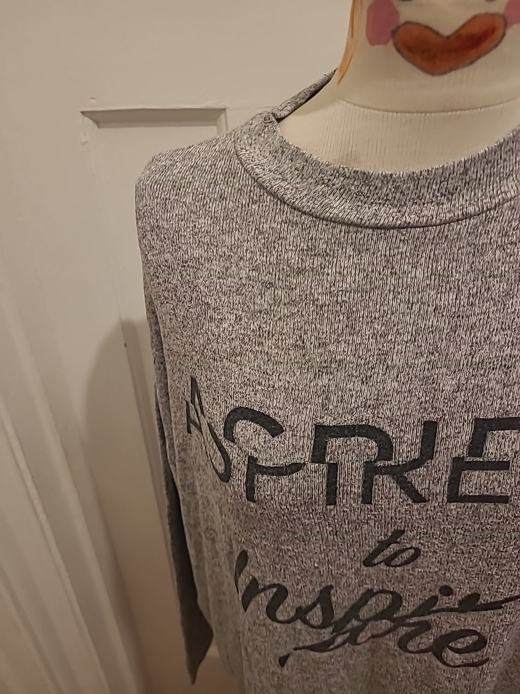Ladies River Island Size 8 Grey Long Sleeved Longline Jumper