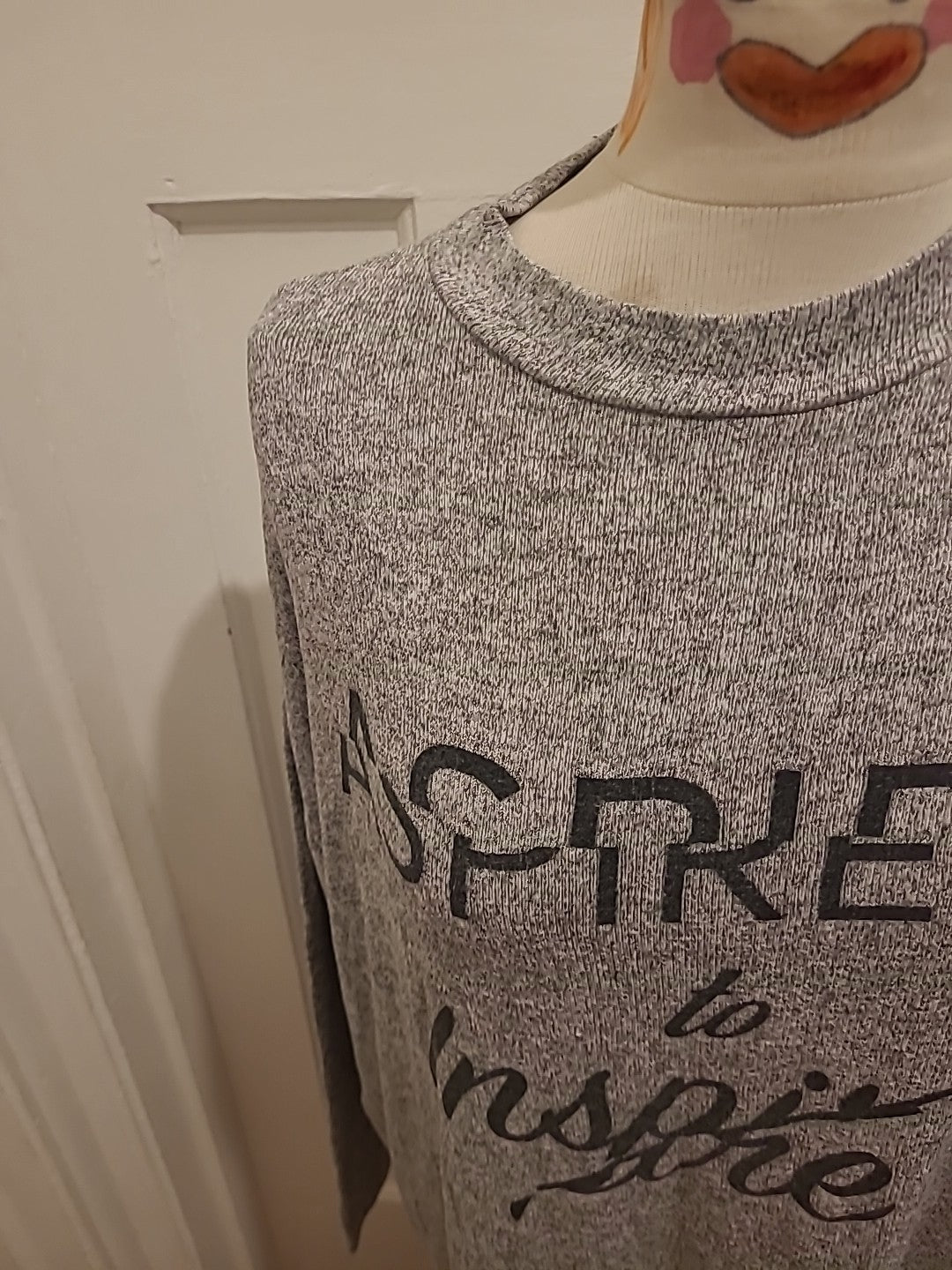 Ladies River Island Size 8 Grey Long Sleeved Longline Jumper