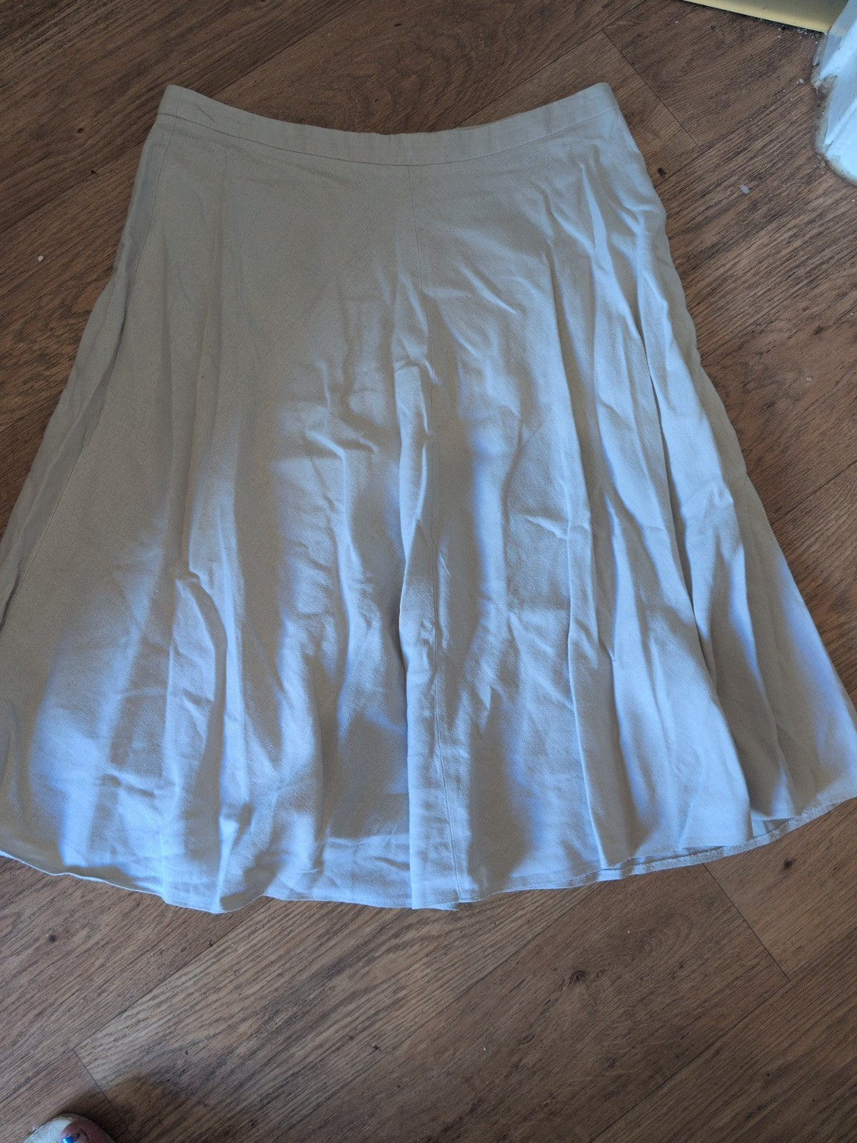 Ladies M&S Collection Size 12 Stone Knee Length Flare Skirt With Linen