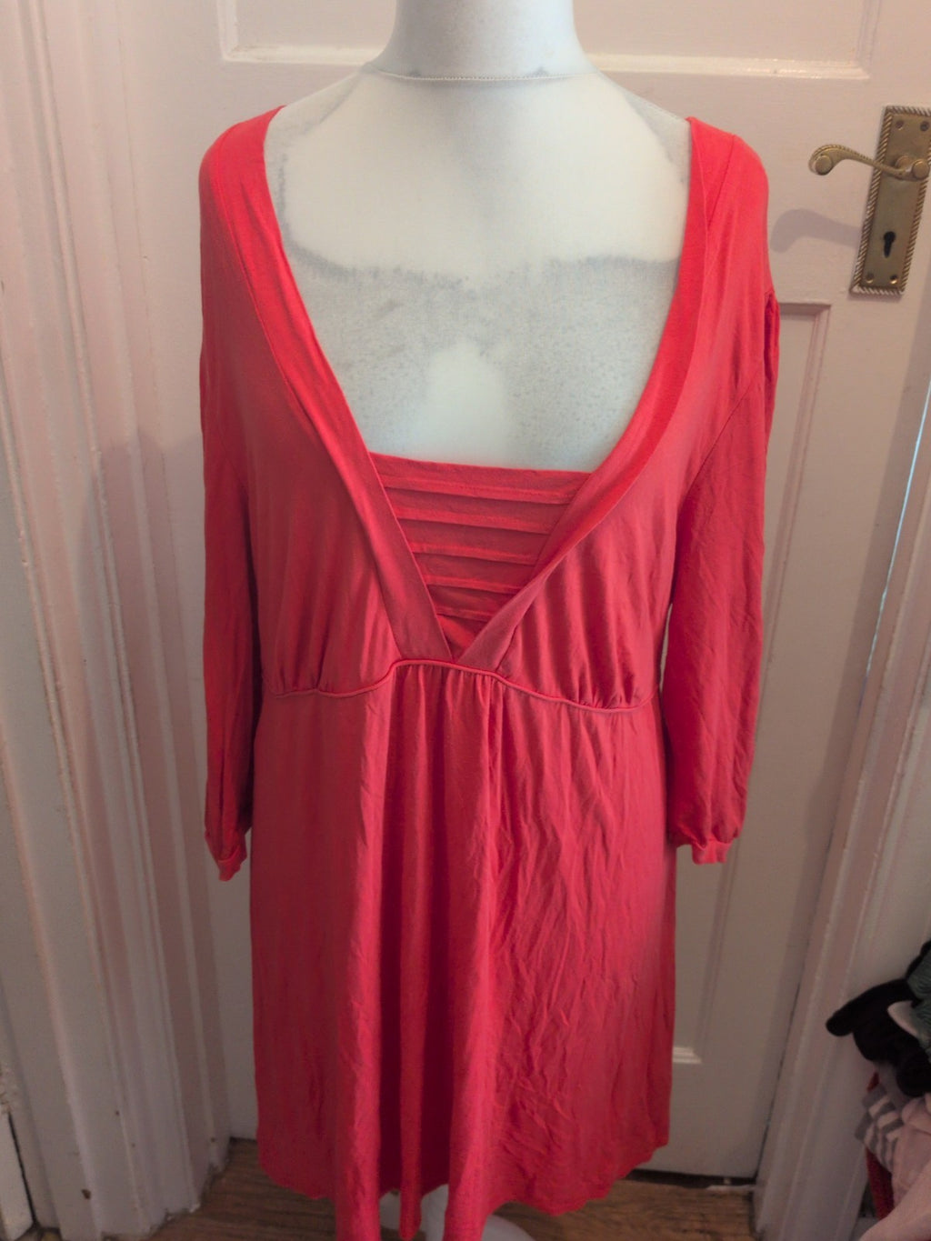 Evans 20 Coral Half Sleeve Dress