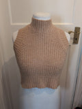 Ladies Jessica Simpson Size Small Beige Sleeveless High Neck Jumper