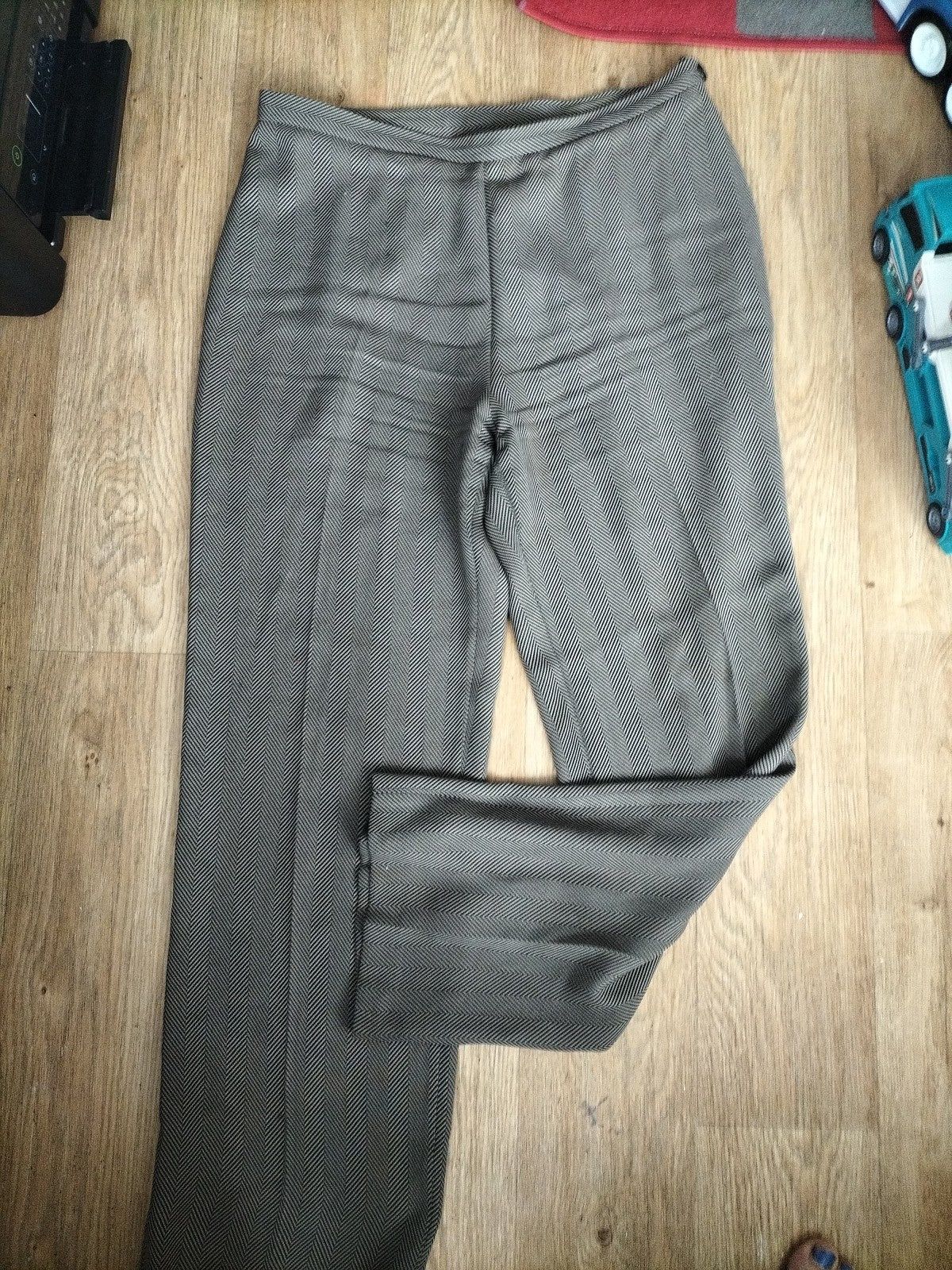 Ladies Marks And Spencer Size 16 Medium Leg Light Brown Trousers