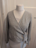 Ladies Vero Moda Medium Grey Long Sleeve Front Tie Jumper
