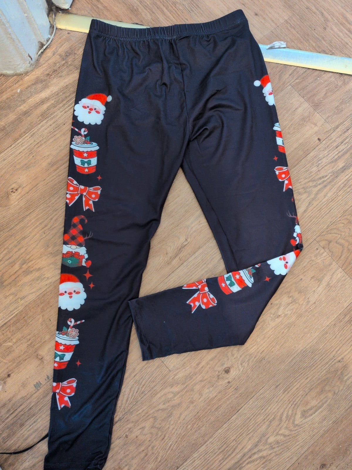 Ladies Large Black Christmas Leggings