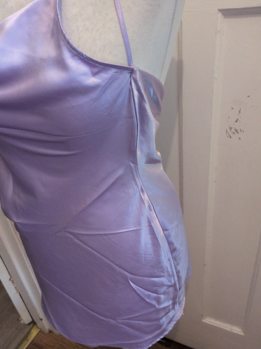 H&M Medium Purple Satin Sleeveless Pyjama Top Dress