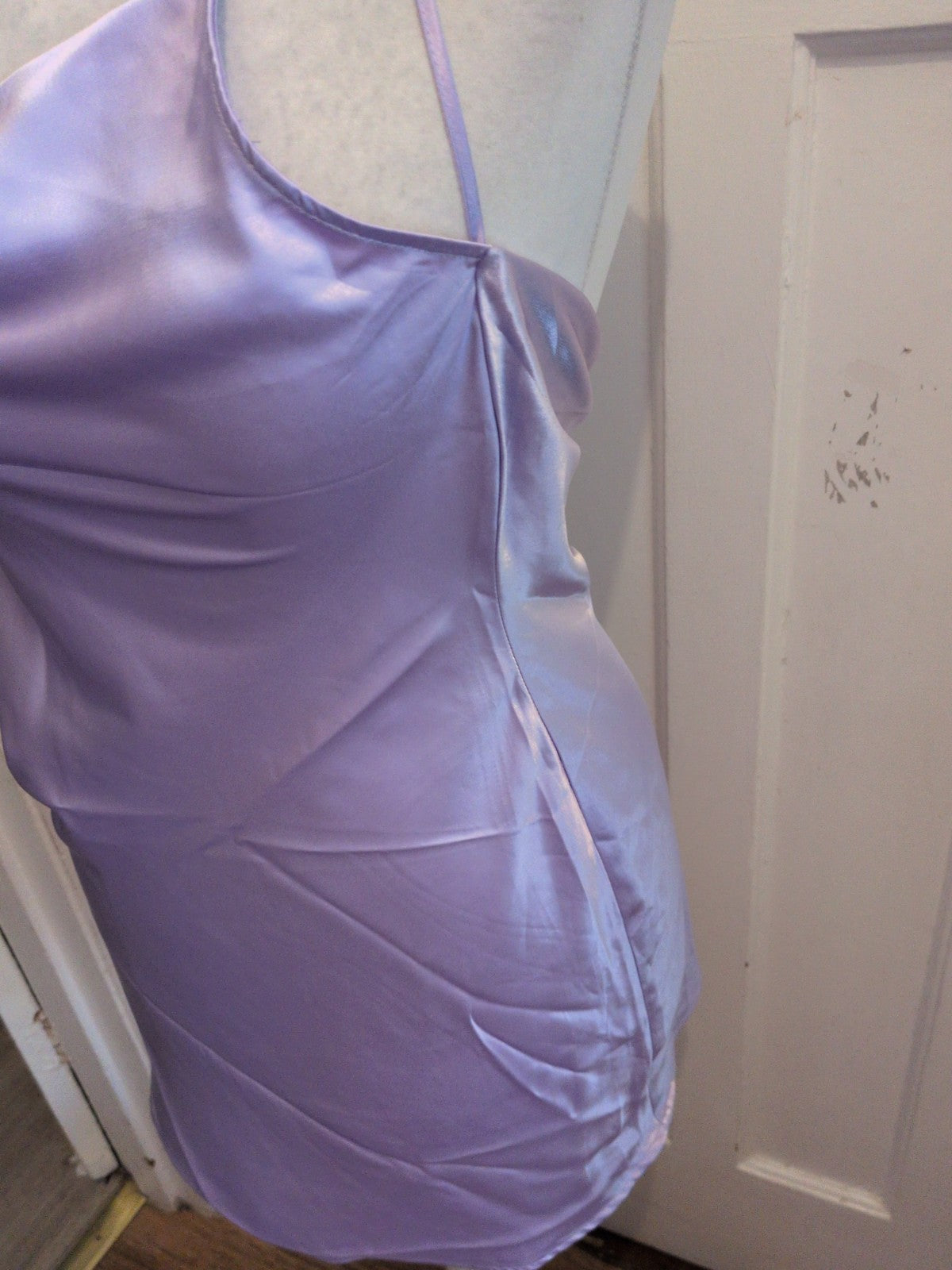 H&M Medium Purple Satin Sleeveless Pyjama Top Dress