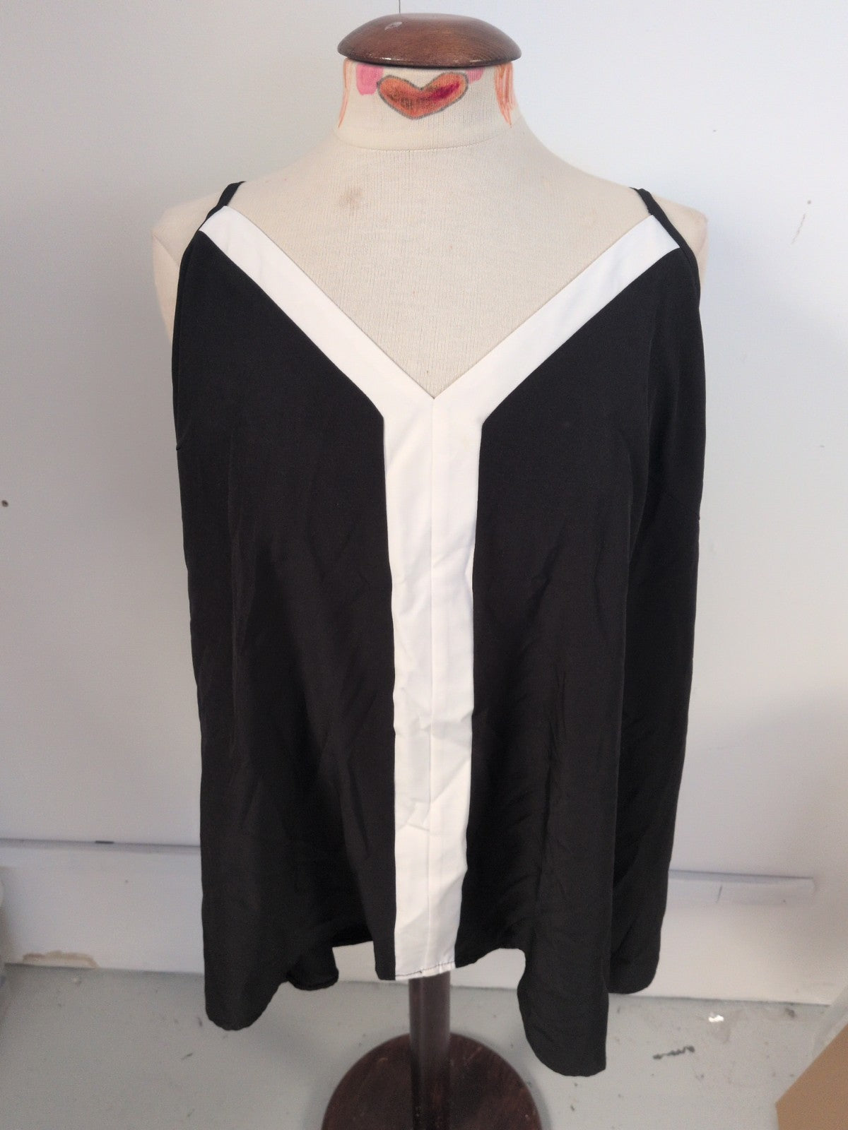 Shein 4XL Black And White Sleeveless Cami Style Top