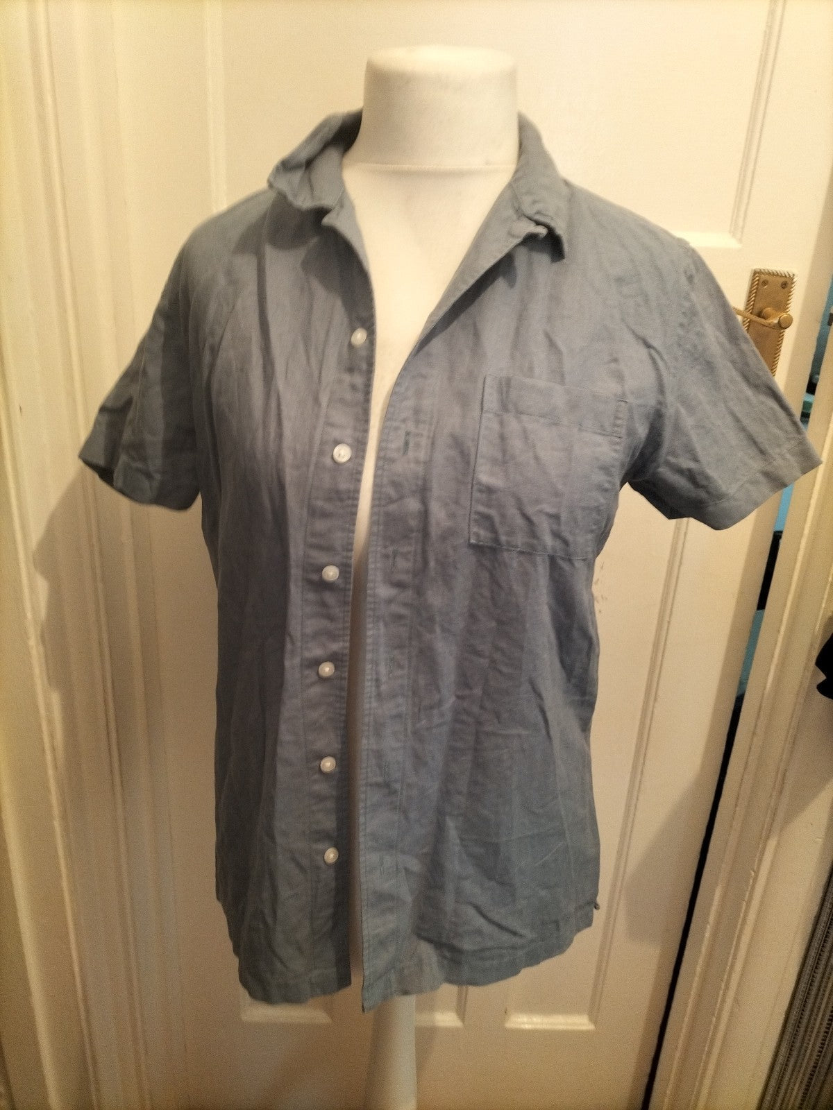 Mens Redherring Size Small Blue Short Sleeved Shirt