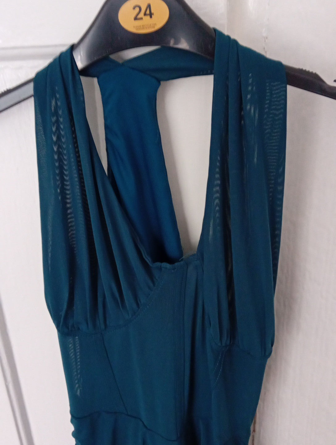 Ladies Teal Bodycon Halter Neck Short Dress Size Small CIDER