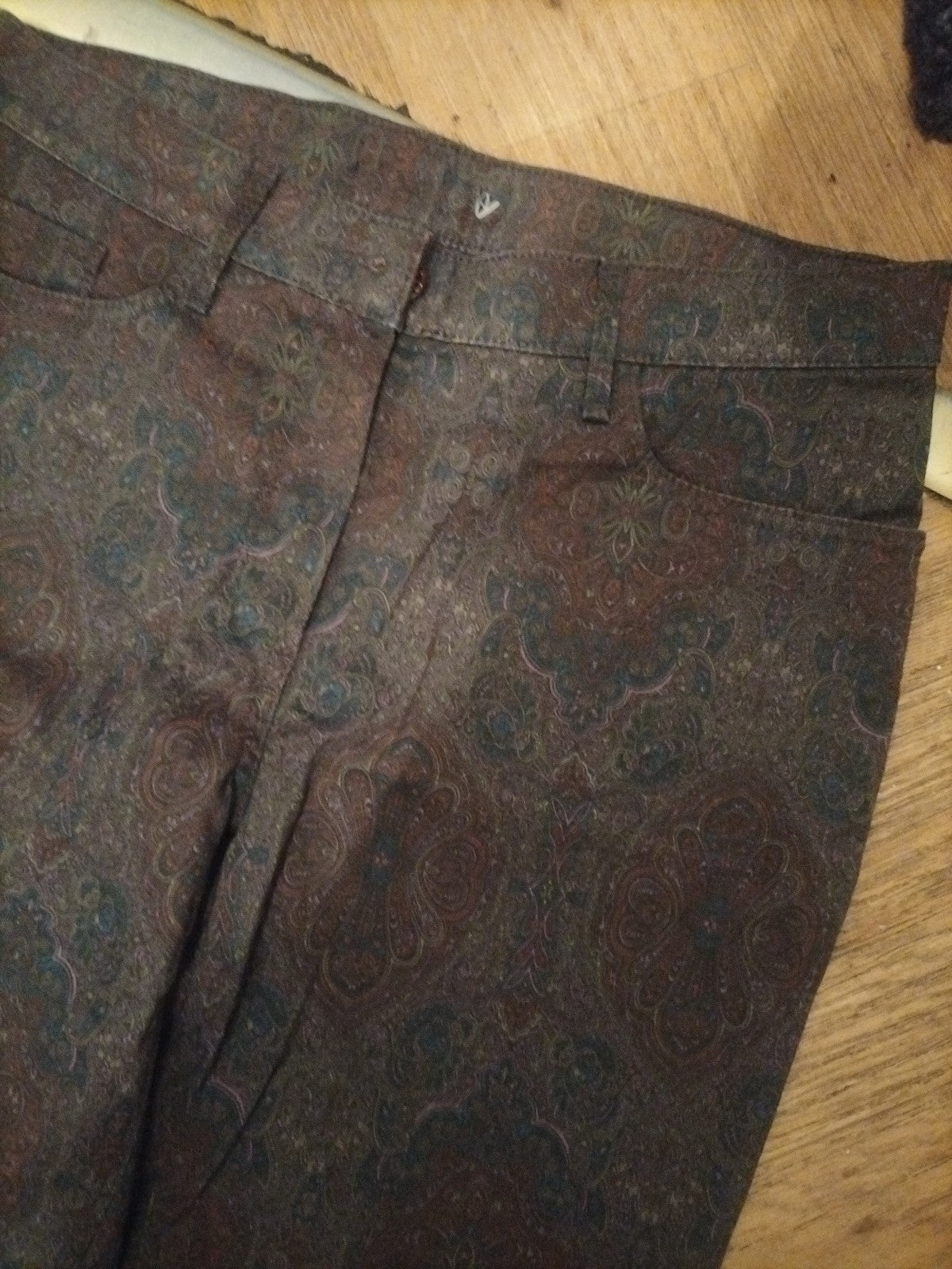 Ladies Orange Size 36W Deep Purple Aztec Style Jeans Super Soft