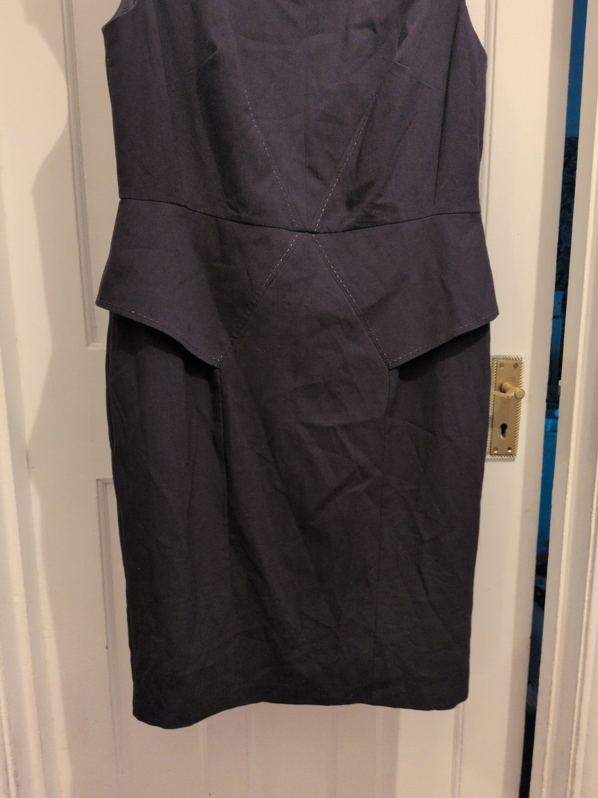M&S Woman 14 Charcoal Sleeveless Lined Dress