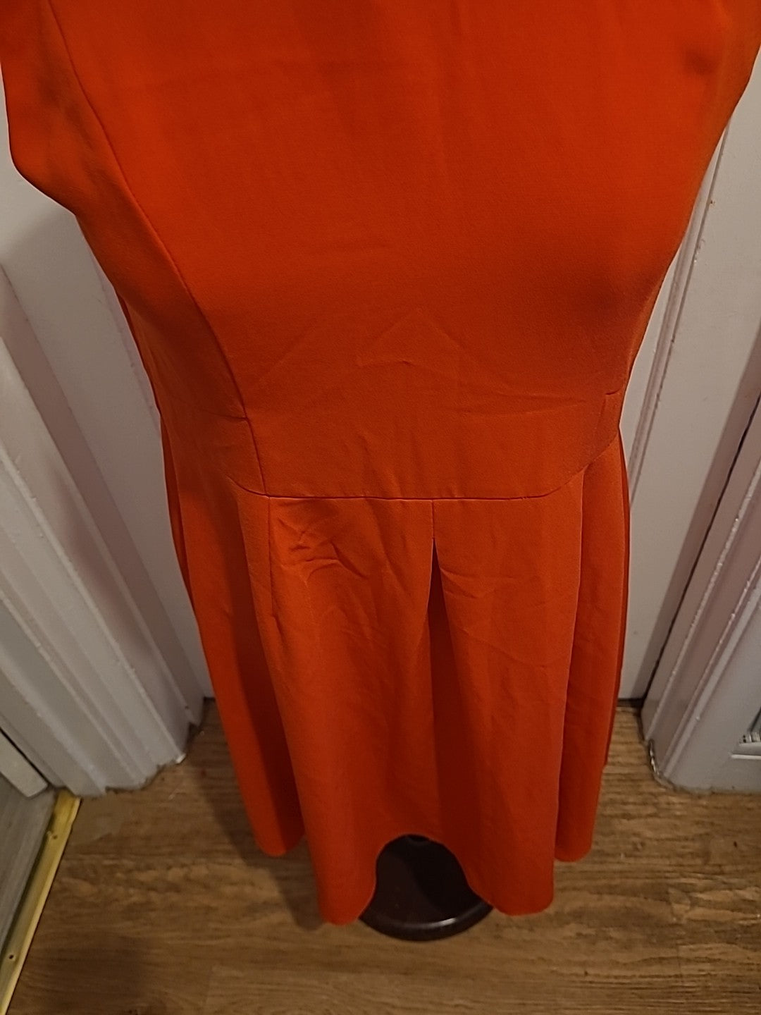 Ladies Peacocks Size 10 Orange Sleeveless Flowy Dress