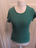 M&S Collection 18 Green And White Stripe Short Sleeve T-shirt
