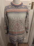 Ladies Amari Size 10-12 Pink And Grey Long Sleeve Pullover Jumper