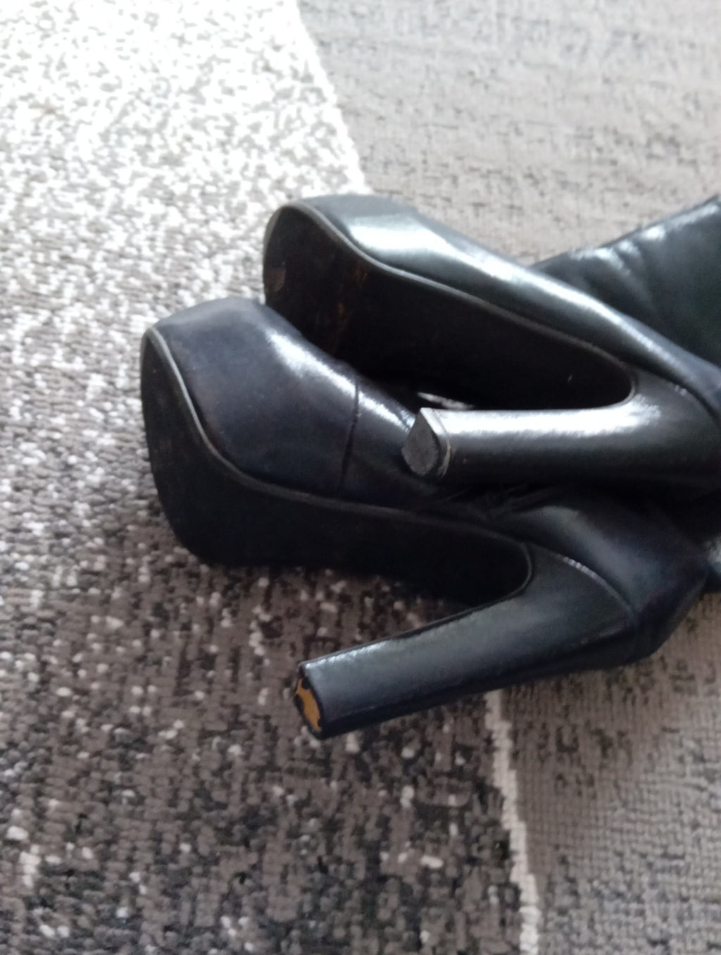 Ladies Platform Black Boots Size 38 H&M Free Delivery