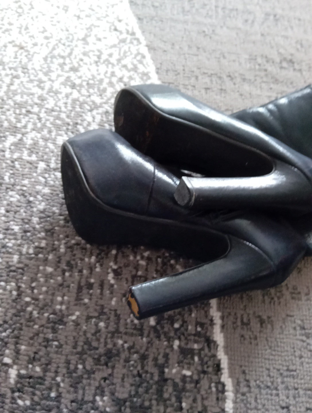 Ladies Platform Black Boots Size 38 H&M Free Delivery