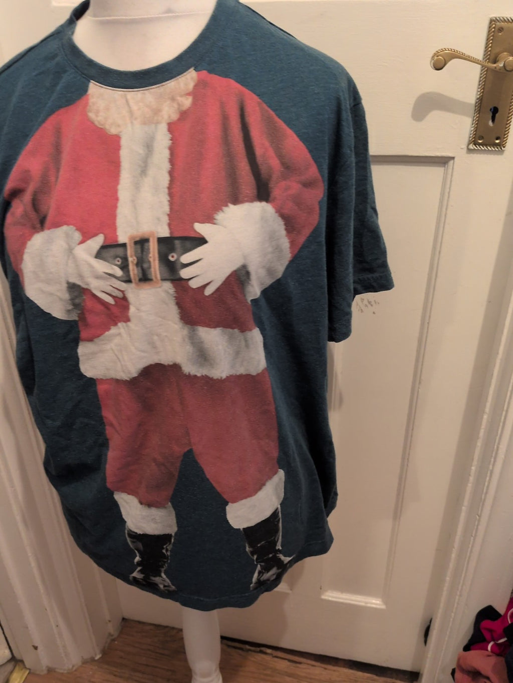 Tu 2XL Teal Santa Short Sleeve T-shirt