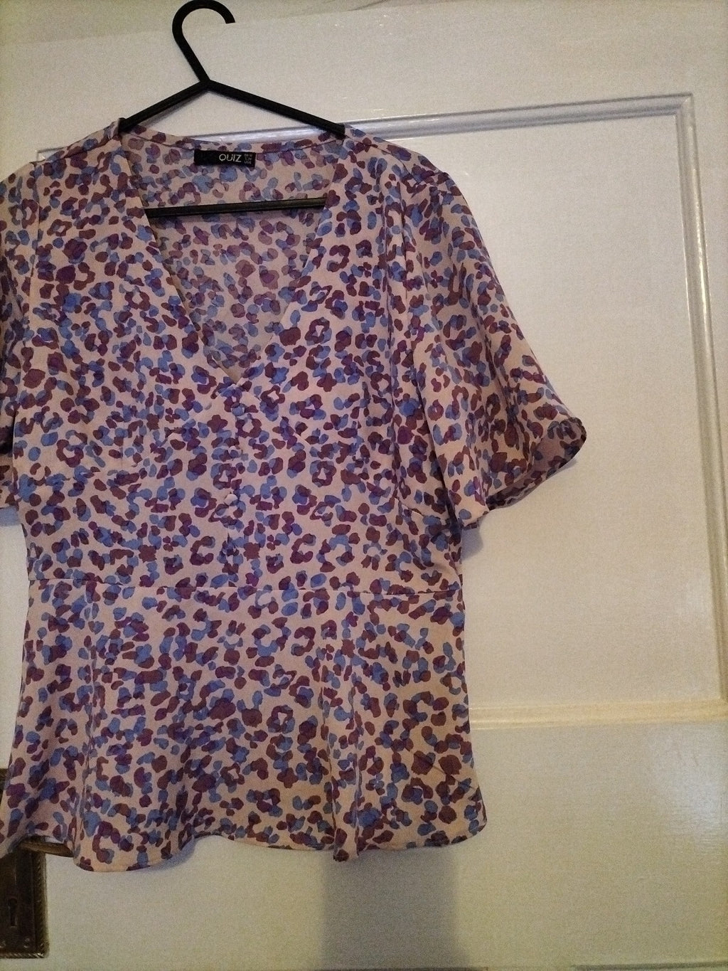 Ladies Quiz Size 10 Multi Coloured Short Sleeved Blouse