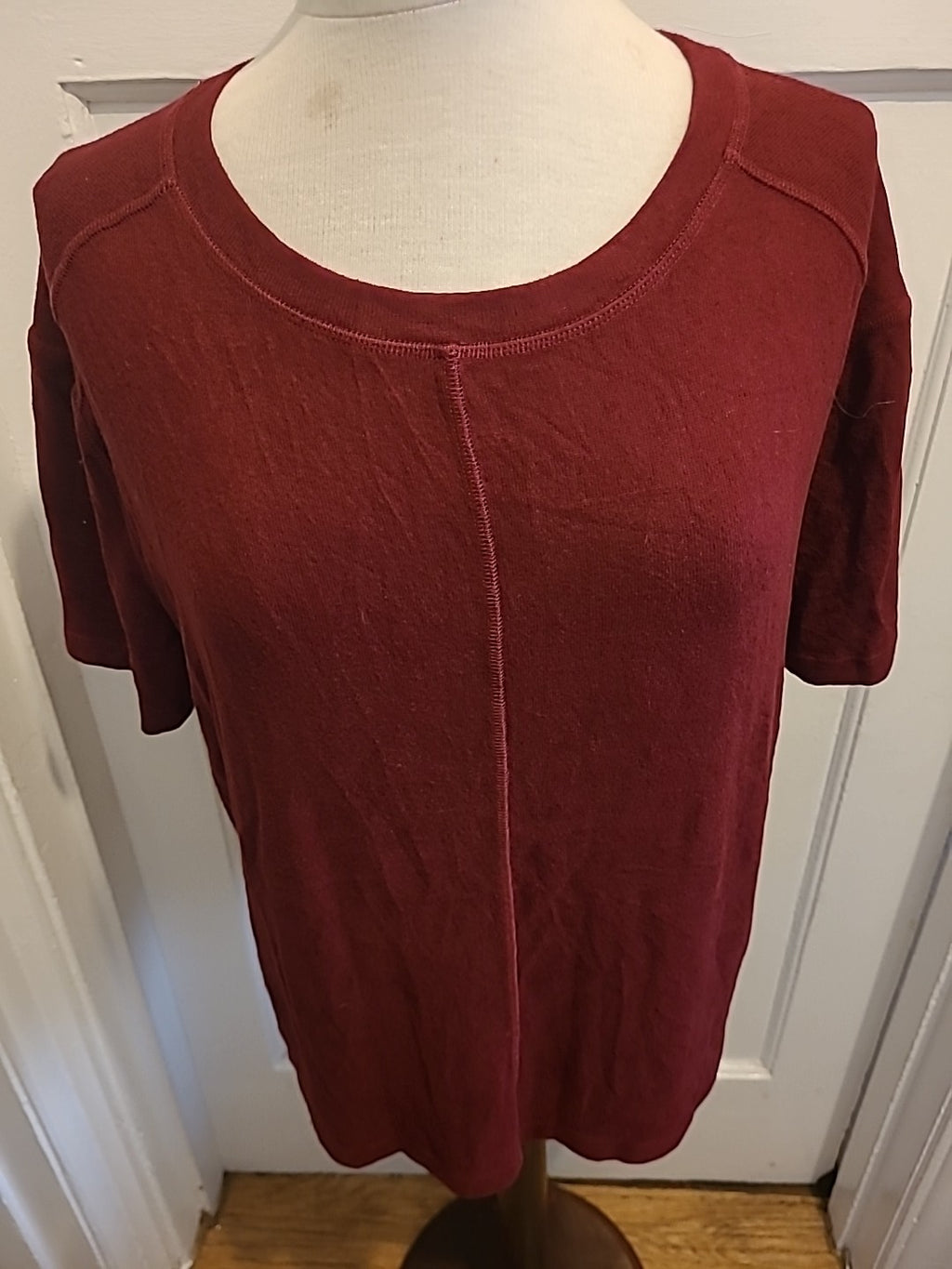 Mens Mark's And Spencer Size Medium Claret Short Sleeve Top
