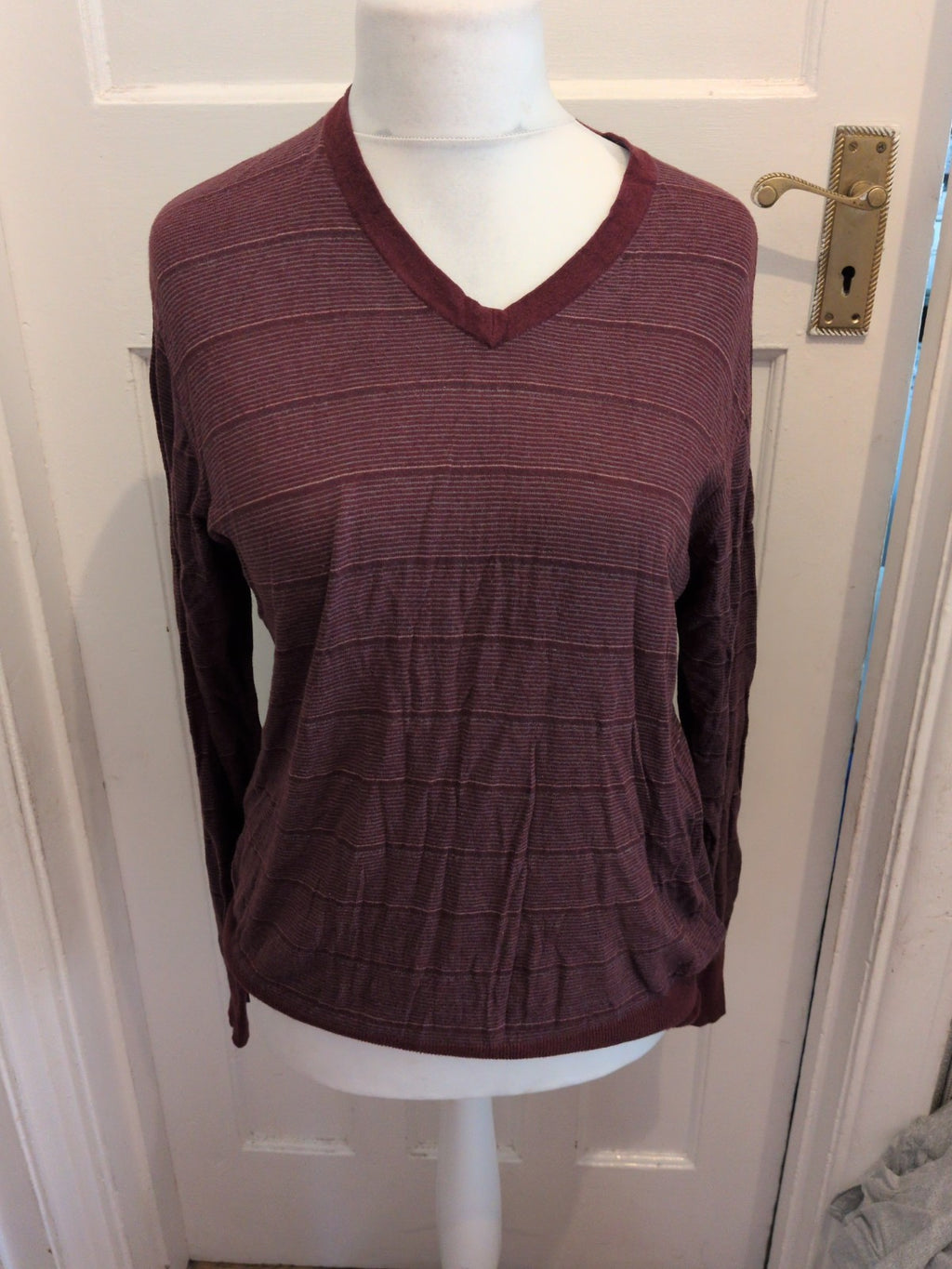 Marks And Spencer Medium Deep Red With Cashmere And Silk Long Sleeve Lightweigh