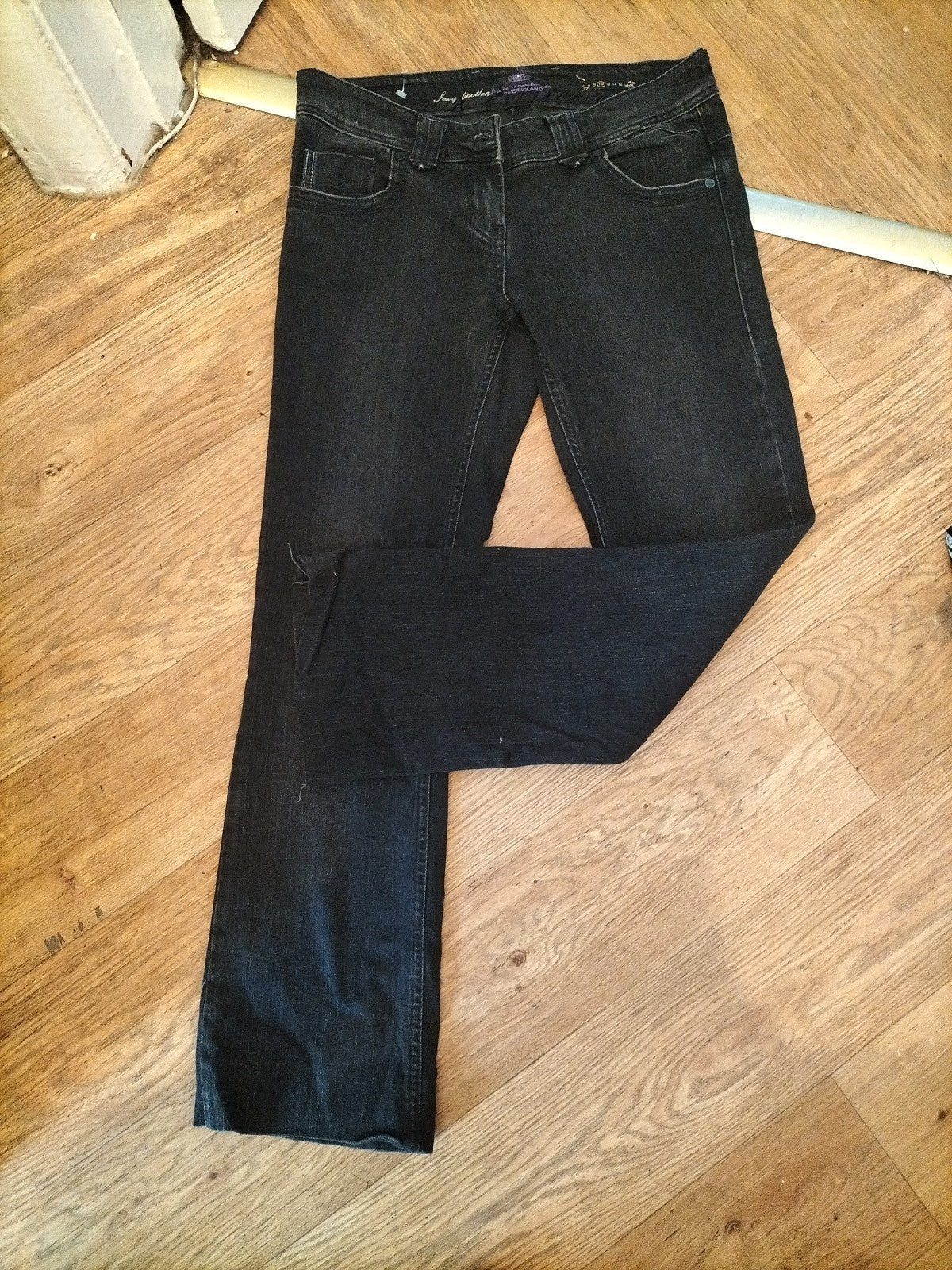 River Island 10 Black Sexy Bootleg Jeans