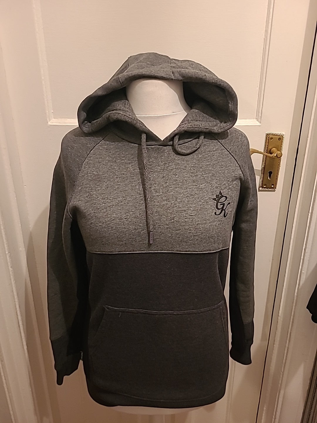 Mens Gym King Size Small Grey Toned Pullover Hoodie